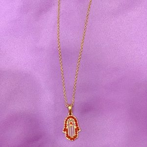 Brand New Red Hand Necklace